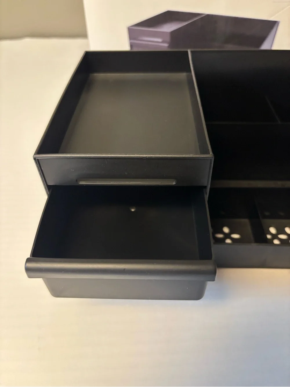 Men's Black Multi-Compartment Organizer for Keys & Cards